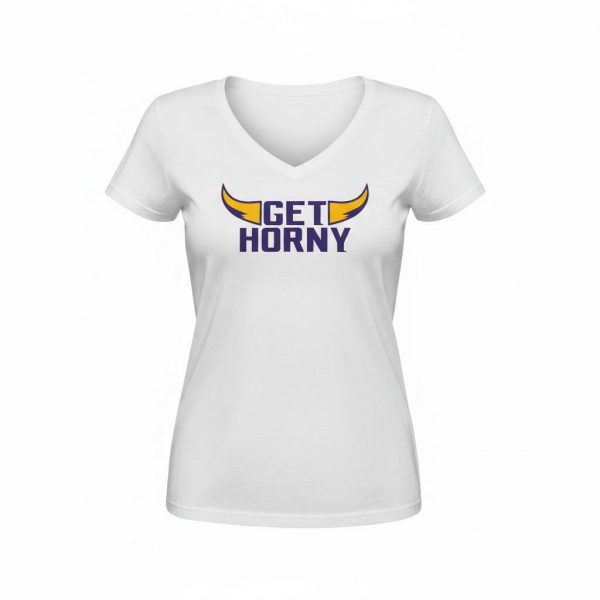 Women's White V-Neck Tee.