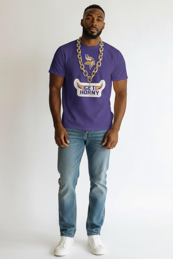 Purple Vikings Tee + Get Horny Chain Combo