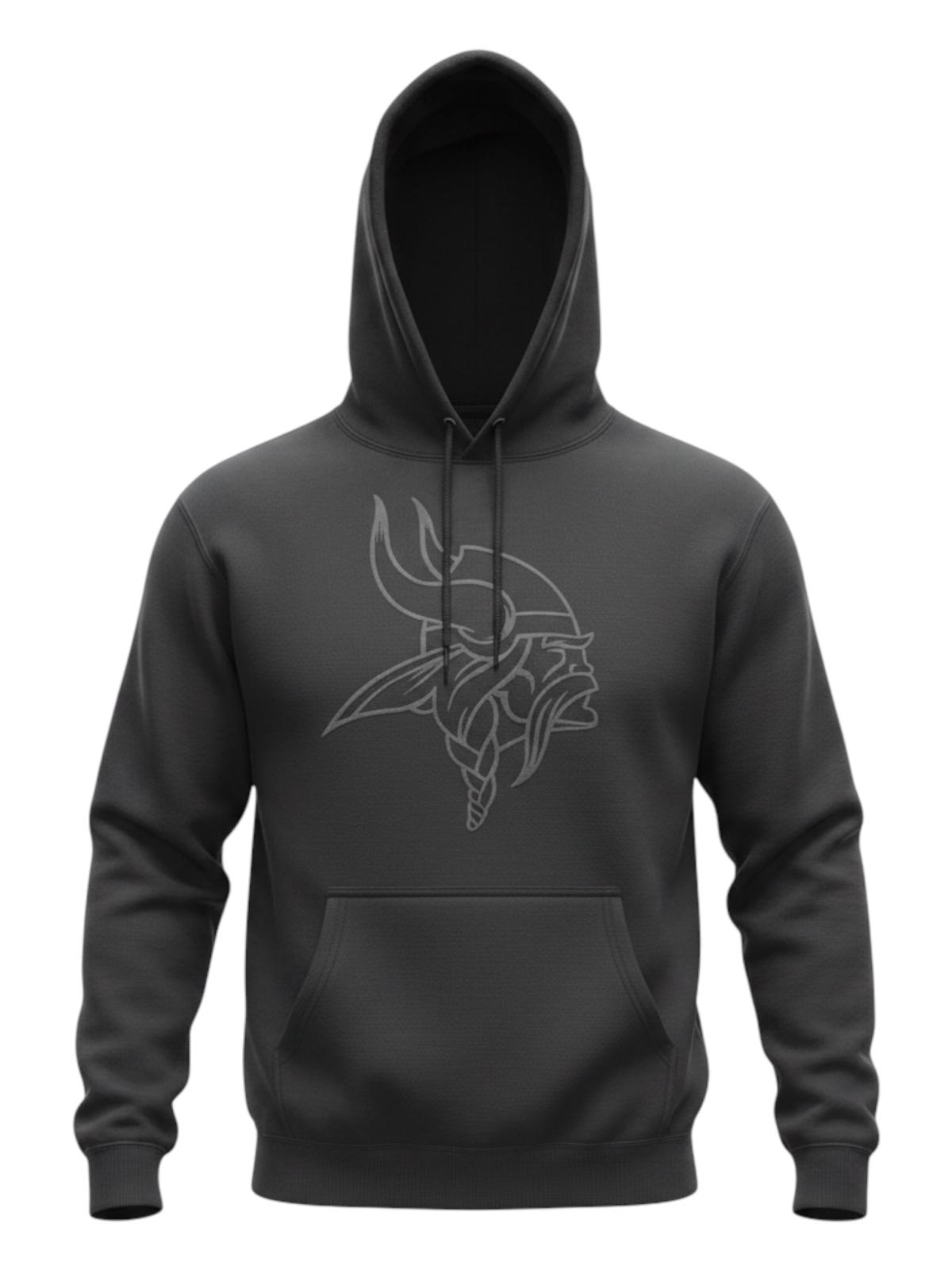 Black Hooded Viking Head Sweatshirt